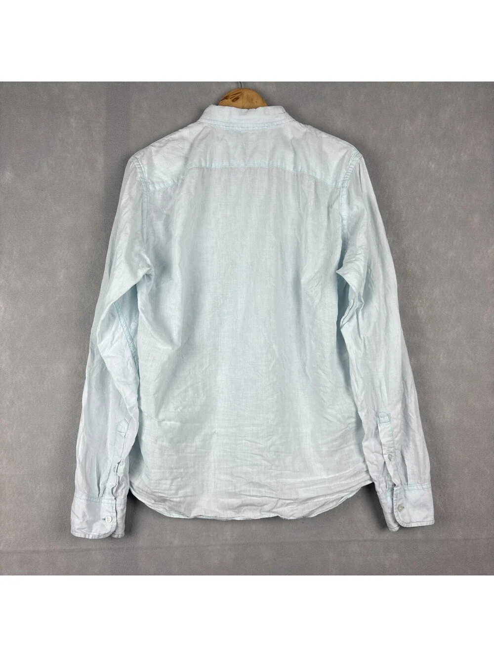 J.Crew Baird McNutt Irish Linen Shirt Men’s Large Garment Dye Blue Slim Fit